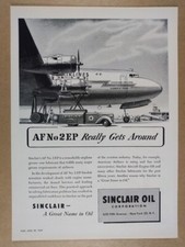 1949 Sinclair Oil AF No. 2 EP Airplane Grease airport scene vintage print Ad