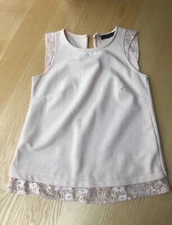 ATMOSPHERE LADIES TOP WITH PEACH LACE TRIM AND EDGE - SIZE 6