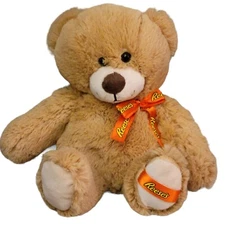 Reese's Plush Tan Teddy Bear 12" Reese's Bow Cuddly Stuffed Animal Galerie 
