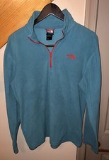 The North Face Womens Fleece Blue 1/4 Zip Pullover Jacket Adult Size Medium