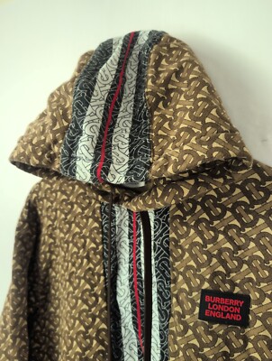 BURBERRY Mens Sz M MUCKFORD Brown Monogram Stripe Print Pullover