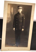 Postcard RPPC Young Man in Uniform and Cap Real Photo Portercap