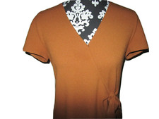 Madewell Texture & Thread Dress Size Small Copper Pumpkin Color Wrap Ties