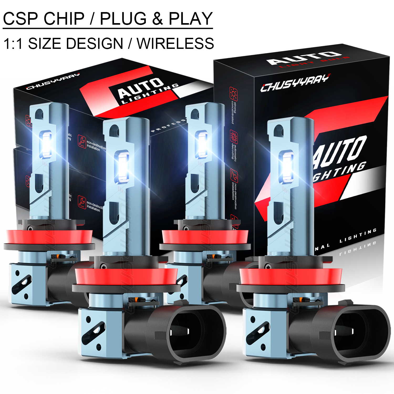 For 2022 2023 Silverado 1500 2500 WT High/Low Beam white LED Headlight Bulbs A++