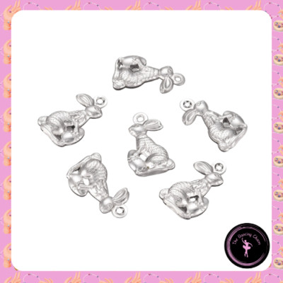10 Stück Silber Osterhase Metall Charms Basteln Schmuckherstellung