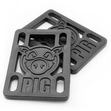 Pig Skateboard Riser Pads - 1/8 inch - BLACK - #ridetheswine