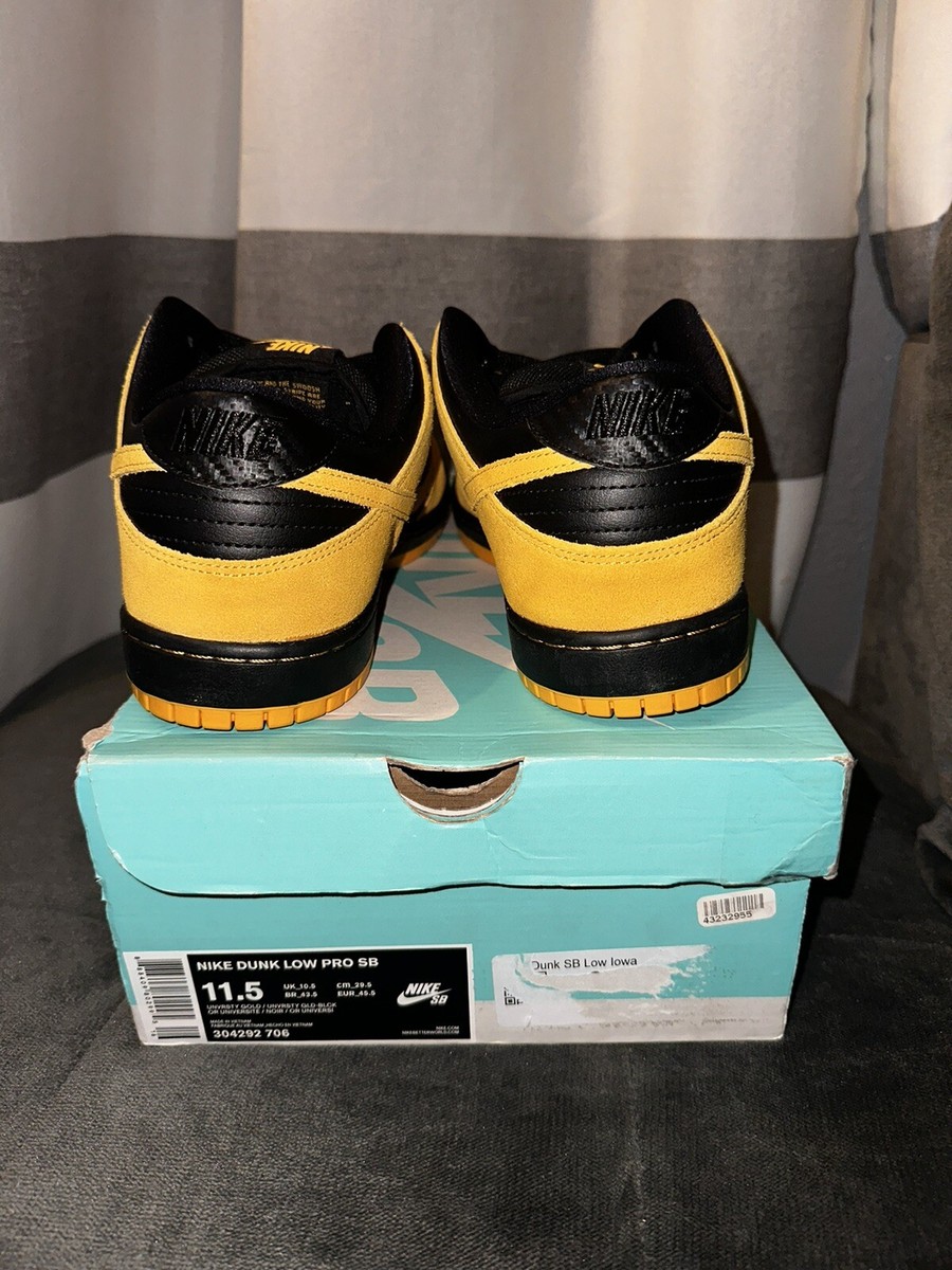 戦慄　Nike SB Dunk Low ブラック/イエロー　アイオワ Nike Sb Dunk Low Pro Iowa size 9 888409802940| eBay