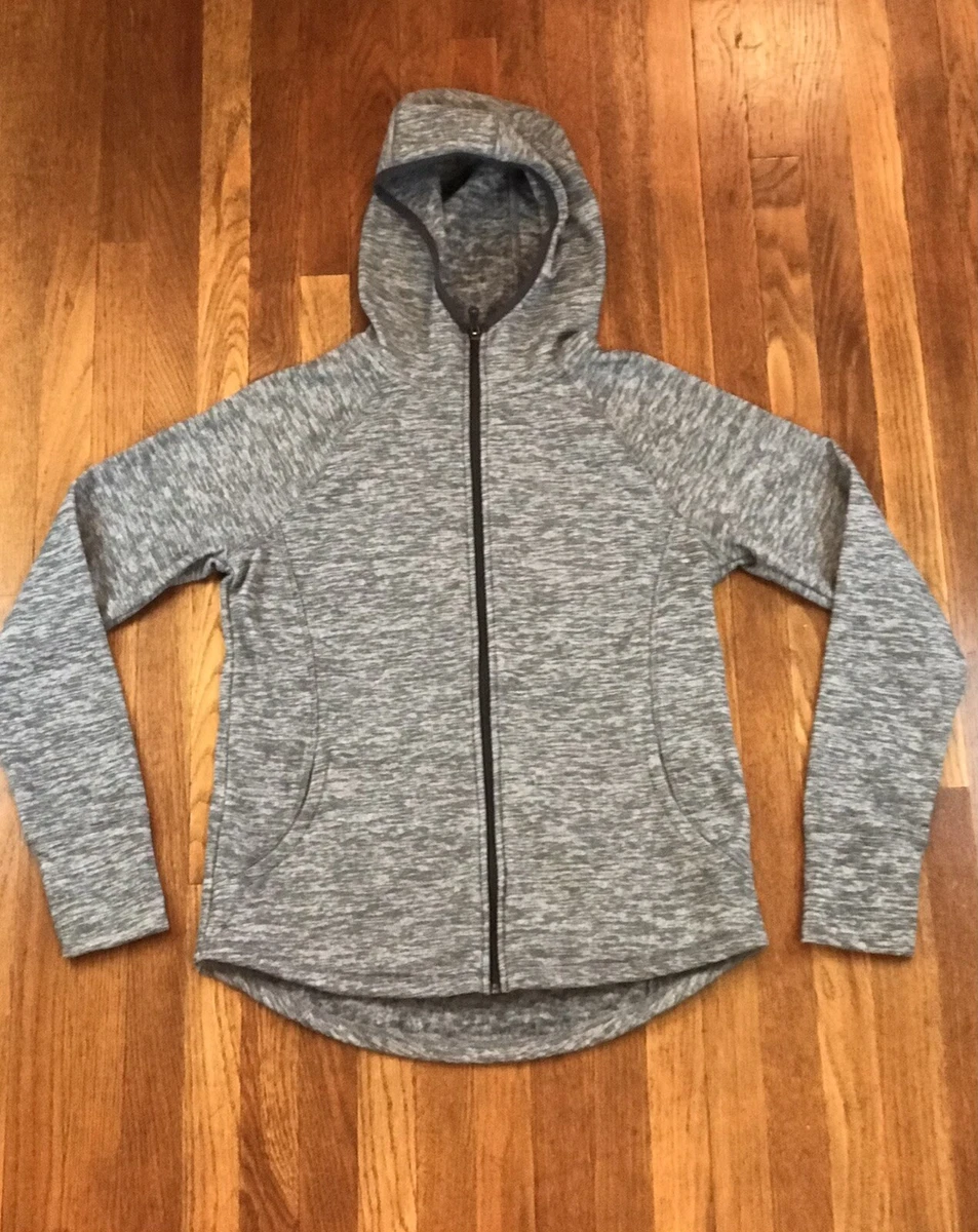 Womens, Tek Gear, Hooded, Zip Up Athletic Sweater, Gray Heather, Fleece, Med