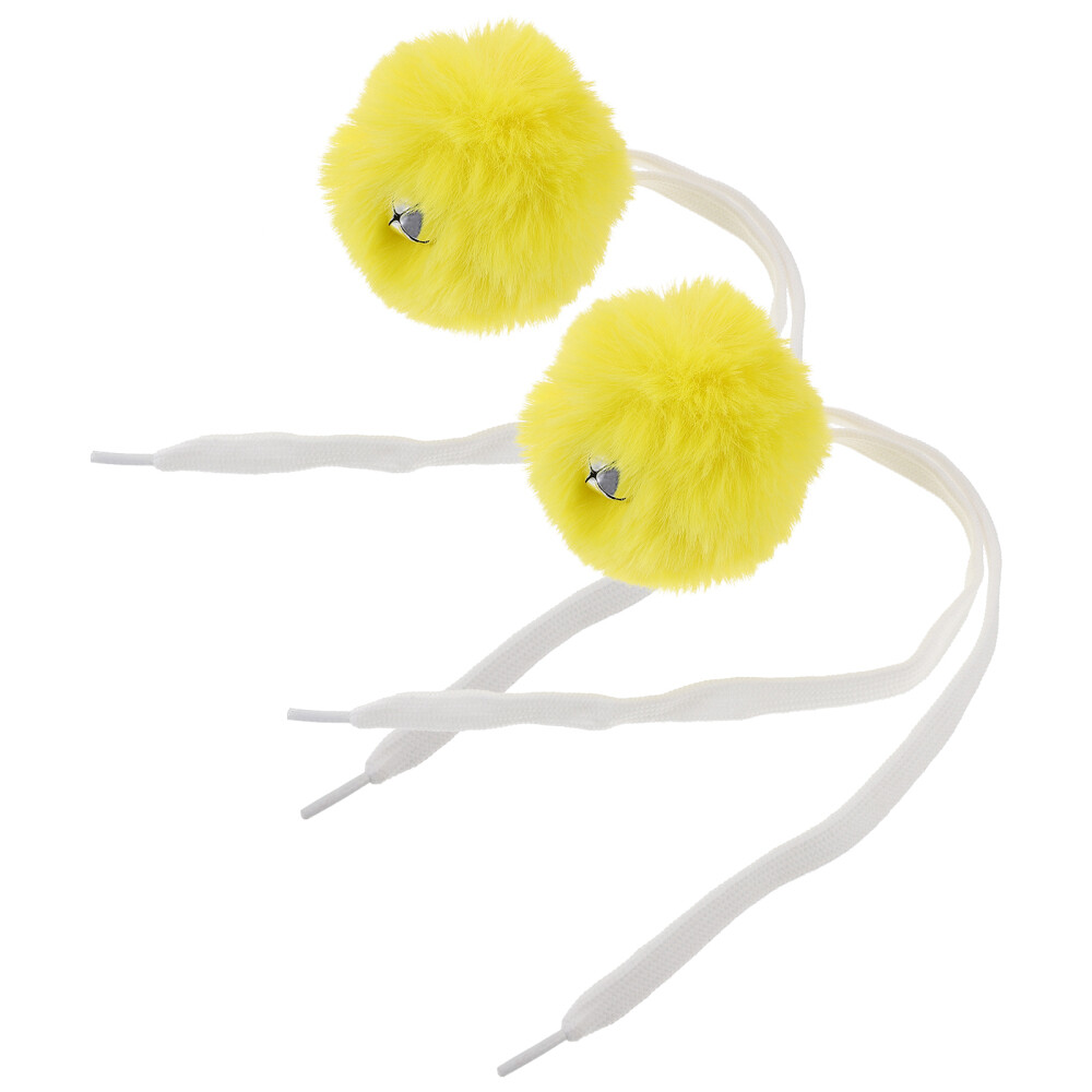 2 Pcs Skate Fur Ball Craft Pom Balls Roller Shoelaces Tie on Poms