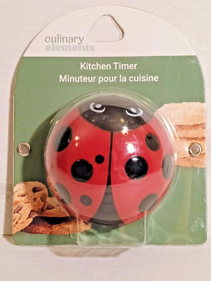 NEW Culinary Elements Red Ladybug 60-Minute Timer - Super Cute!