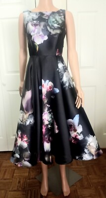 TED BAKER LULAE ETHEREAL POSIE FLORAL PRINT DRESS FIT & FLARE SIZE 1EU/4 U.S.