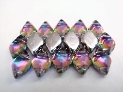 40 8 x 5 mm Czech Glass Gemduo Beads: Backlit - Spectrum