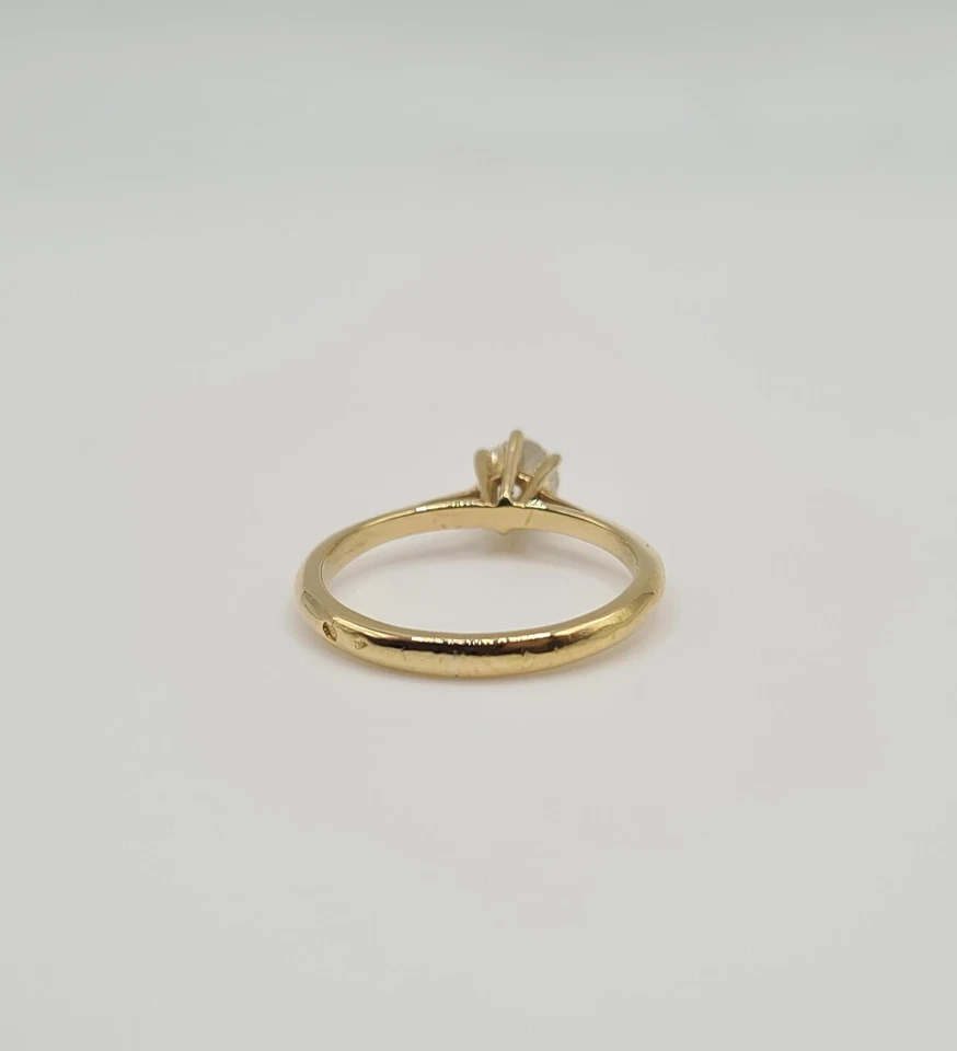 Bague en Or Jaune 18 carats sertie d'un diamant taille ancienne - Photo 4/4