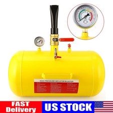 10 Gallon Heavy Duty Air Tank Tire Inflator Yellow With Pressure Gauge, Air Tire