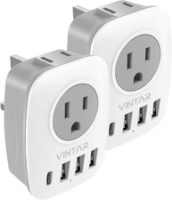 US to UK Ireland Travel Plug Adapter 2 Pack, VINTAR Type G Plug Adapter with...