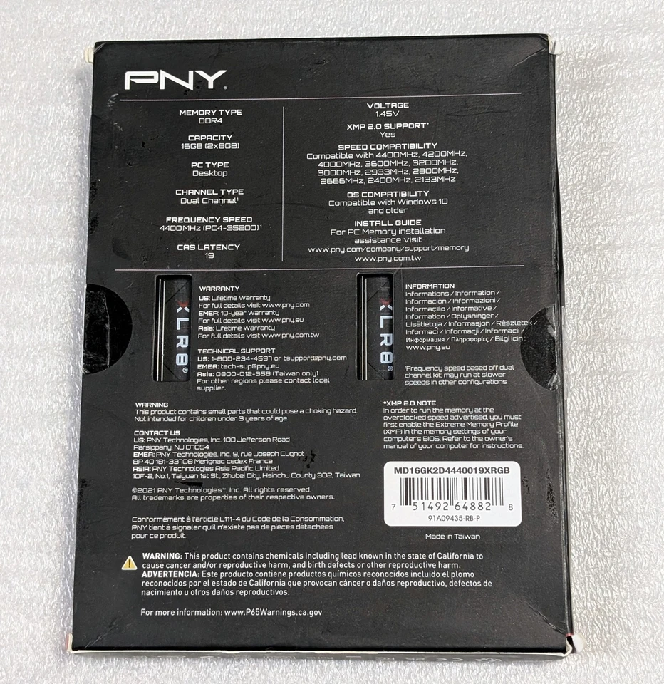 PNY XLR8 Gaming Epic-X RGB 16GB (2 x 8GB) DDR4-4400 CL19 Desktop PC Memory Set - Image 2 of 4
