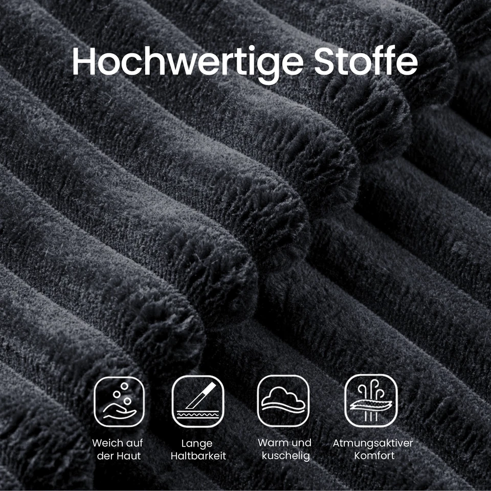 Ecksofa mit Schlaffunktion L-Form Couch Modulare Sofa mit Liegefläche Cordstoff - Bild 2 von 4