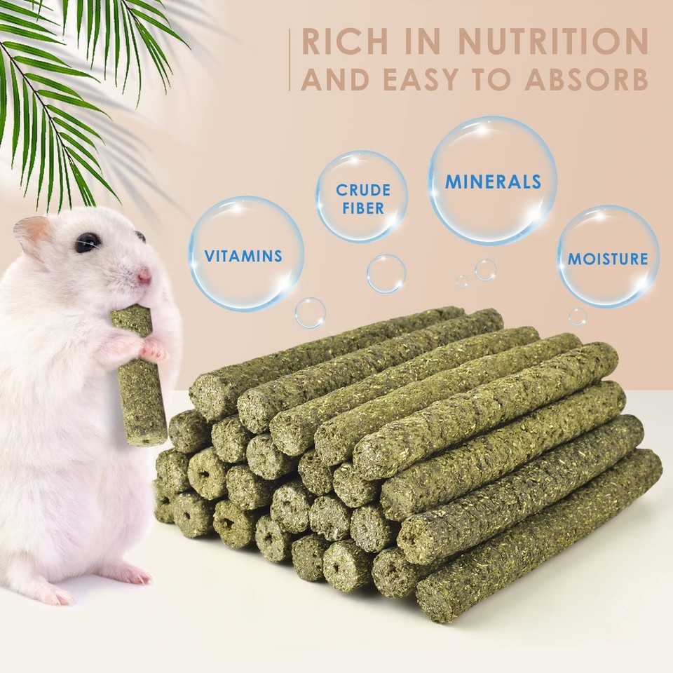 Timothy Hay Sticks for Rabbits 38PCS, Natural Timothy Grass Molar Teeth ...