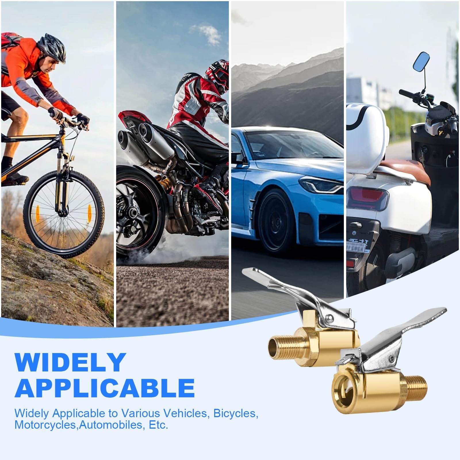 Suaika Brass Tire Inflation Hose Adapter, Locking Tire Air Chuck, Threaded Tw...