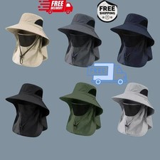 Wide Brim Sun Hat UV Protection Bucket Cap For Hiking Camping Fishing Safari Men