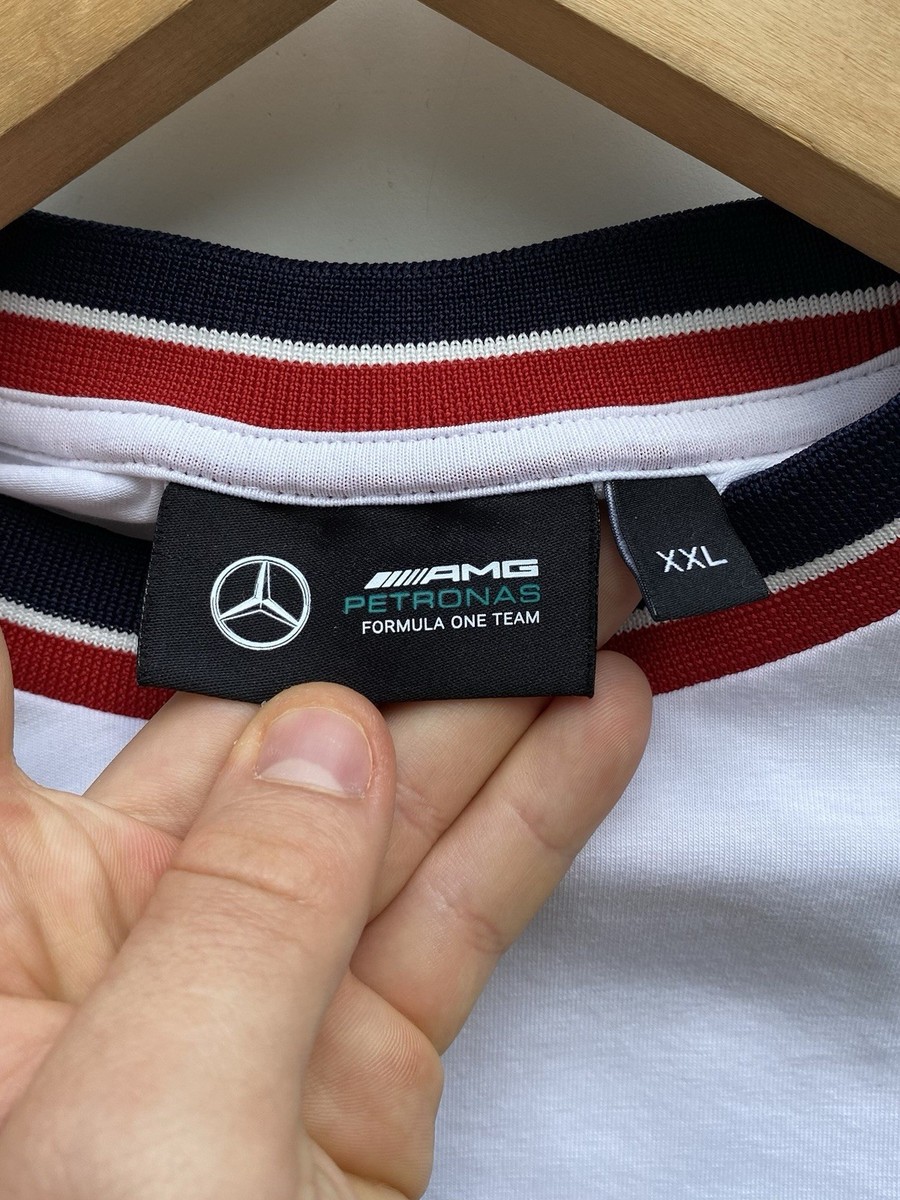 Mercedes Petronas F1 Tommy Hilfiger Men White Short Sleeve Tee Mercedes Petronas F1 Tommy Hilfiger Men White Short Sleeve Tee