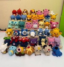 Handmade Amigurumi Pokemon Crochet Keychains Plush Anime Gen 1 Pocket Monsters