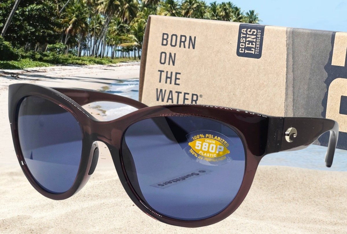 COSTA DEL MAR urchin crystal/gray MAYA polarized 580P sunglasses 