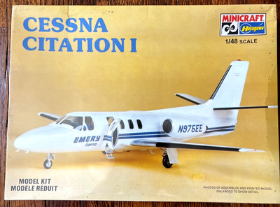 #ad 1 48 Minicraft Hasegawa Cessna Citation I SEALED Vintage Private Jet $35.00