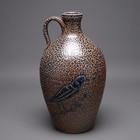 Vintage NC Art Pottery Turn & Burn Garner Seagrove Handle Bird Jug Old Stoneware — photo 2