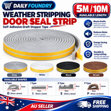 5M/10M Weather Stripping Door Seal Strip Diep Self-Adhesive Draft Stopper Tape W