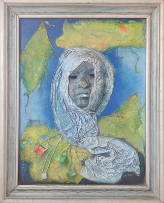 Rare Relief Work Painting By Prominent Indian artist Masood Hussain