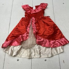 Disney Red Glitter Tiered Tulle Ruffle Sleevelss Princess Dress Girls Size 4