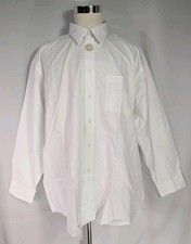 Pronto Uomo Men  s Warehouse Size 18 Over 34/35 100 Cotton White Long Sleeve