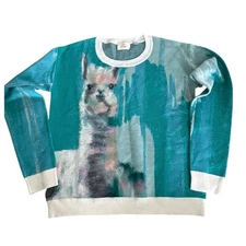 Anthropologie Lauren Walcott Llama  Watercolor Sweater