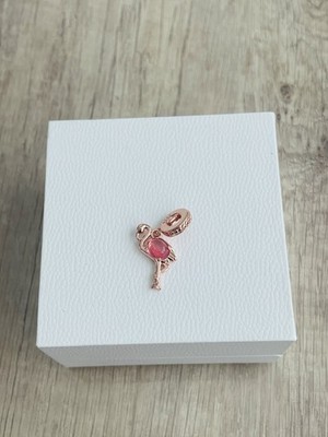 Silber Sterling S925 Flamingo Anhänger Rosé Gold