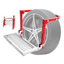 Upgrated Heavy Duty Folding Tire Step Non-Slip Design, Adjustable Red