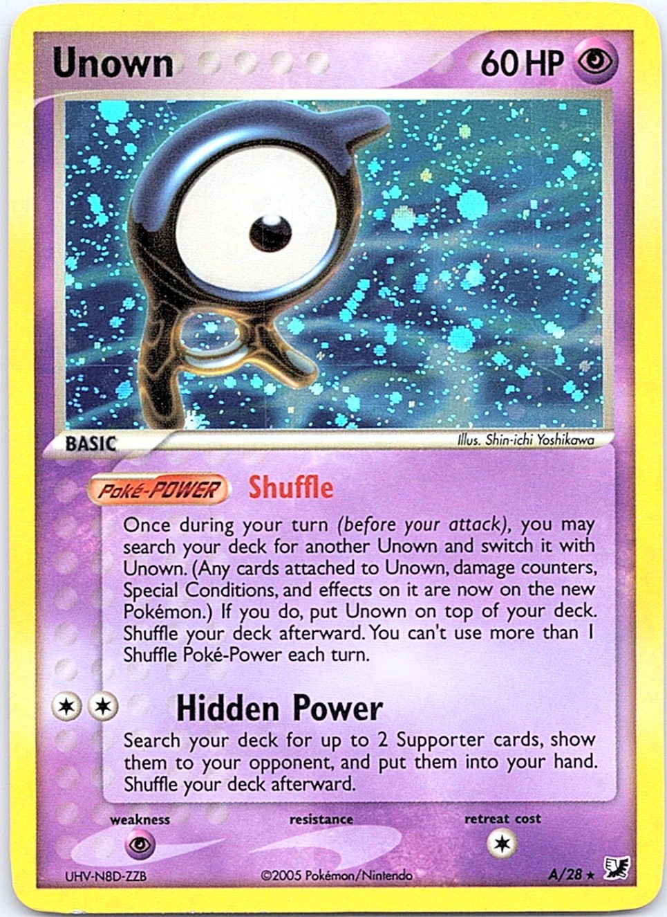 Unown (A) A/28 Holo - Unseen Forces - NM
