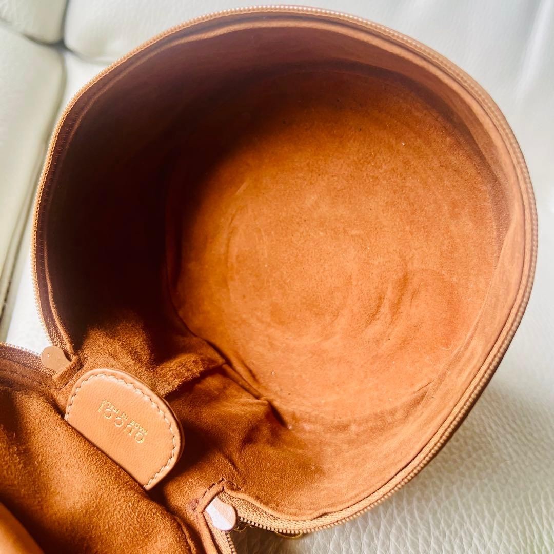 Auth Gucci Mini Vanity Case Leather Brown Cosmetic Pouch Bag Rare Vintage thumbnail 13