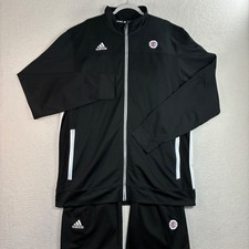 Adidas LA Clippers Track Suit Men XLT Black Team Issued Zip Baggy Jacket Pants