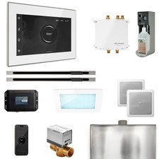 Mr Steam Bliss Max Steam Pkg w/iSteamX Ctrl-Linear Steamhead-Wht Brushed Nickl