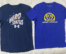 Lot of 2 - Youth UA Graphic T-Shirts, YMD, Medium, Under Armour, Cotton Blend