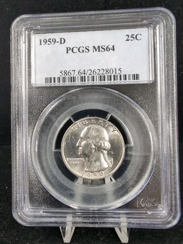 1959 D 25c Silver Washington Quarter PCGS MS 64 #6551