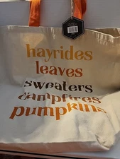 New Fall Boho Reusable Tote Bag 19"×17"