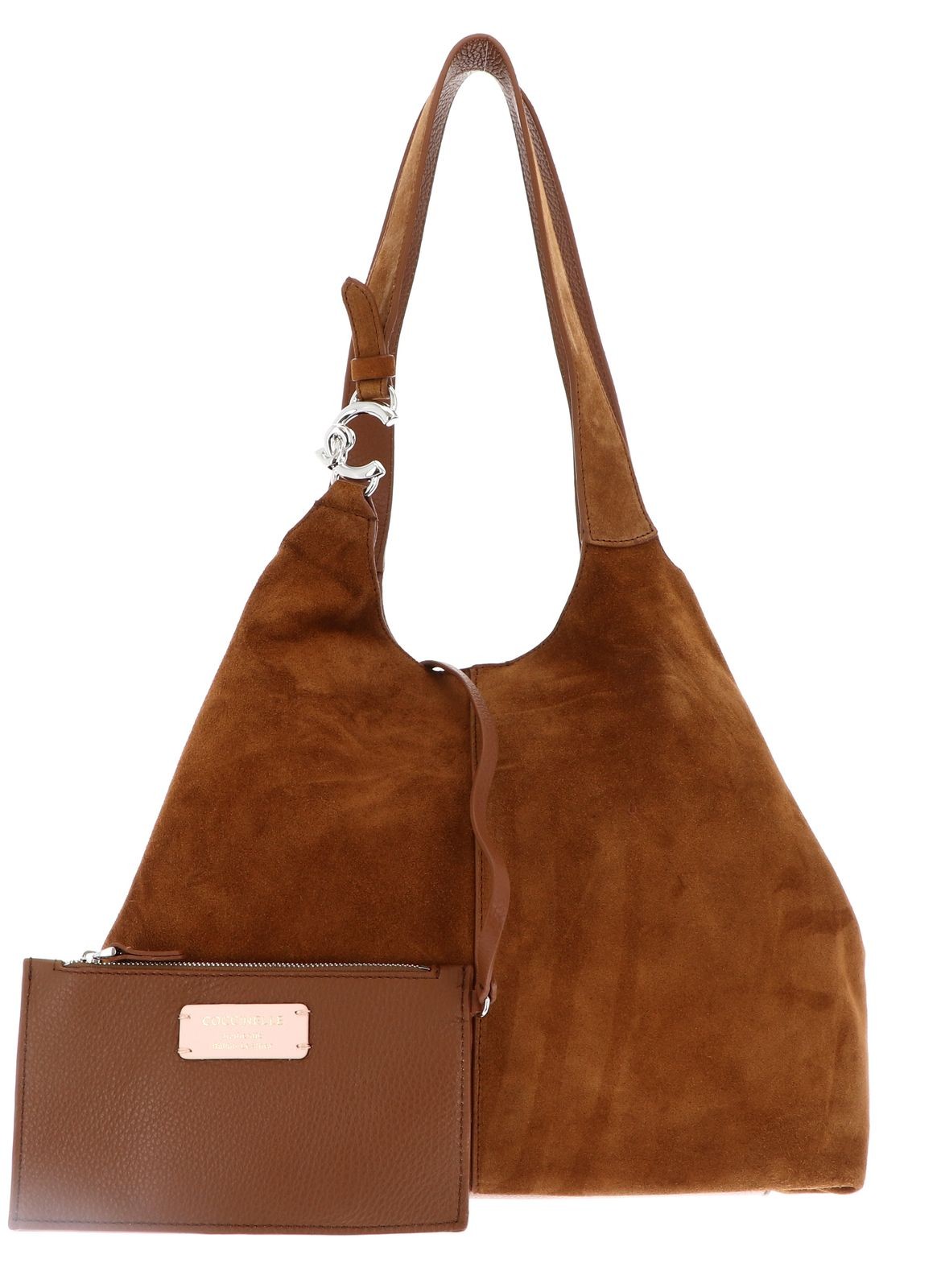 COCCINELLE shoulder bag C-Easy Suede Handbag Cognac / Cognac
