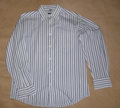 weiß grau gestreiftes Herren langarm Oberhemd  Gr. 41/42 von TCM