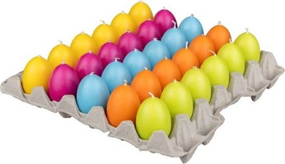 30er Steige Eierkerzen Ostern ca. 65x45mm Farben von Richard Wenzel bunter Mix