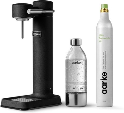 Aarke Carbonator lll w/ CO2 Cylinde Sparkling & Carbonation Water Machine, Black