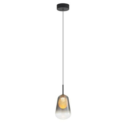 Modern Amber Silk Liner Pendant Light, Gradient Smoked Glass Light Luxury