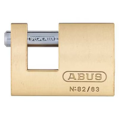 Abus 82/63 Kd Padlock, Keyed Different, Shutter Shackle, Brass Body, Steel