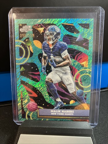 2025 Topps Cosmic Chrome - Malik Nabers #72 Aqua Equinox Refractor /199